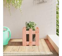 Wooden Garden Planter Natural Pine 30x30x30 cm Rustic Square Solid Wood Outdoor