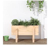 Wooden Garden Planter Natural Pine 62x30x38cm Solid Pinewood Rustic for patios