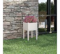 Wooden Garden Planter White 40x40x70 cm Solid Pine Outdoor XL Raised Flower Box