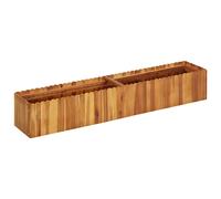 Wooden garden raised bed Natural oiled acacia 150x30x25cm slatted weatherproof