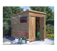 Wooden Garden Shed 1.8m x 2.4m 15mm Tongue & Groove Thick Walls & Pent Roof , Pressure Treated Timber, Overlord Modular