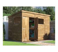 Wooden Garden Shed 3m x 1.8m 15mm Tongue & Groove Walls, Pent Roof & Window, Pressure Treated Timber, Overlord Modular