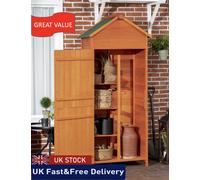 OutSunny Garden Shed 0.52 x 0.84 x 1.88 m Teak