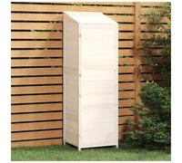 Wooden Garden Shed Solid Fir Wood White 55x52x174.5 cm Storage Weatherproof Easy