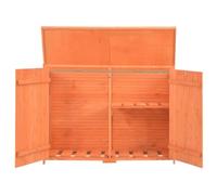 Wooden Garden Tool Shed 128 x 42 x 91 cm with Waterproof Roof, 2 Shelves, 2 Doors, Weatherproof, Compact Storage Space for Tools and Outdoor Storage in the Garden