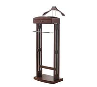 Wooden Garment Rack with Drawer AntiWrinkle Suit Stand Freestanding Valet Hanger for Office Bedroom or HotelStylish Clothes Organizer.