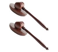 Wooden Gavel and Sound Block Brown Portable Desk Accessory