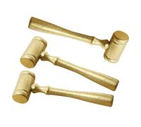 Wooden Gavel, Judge Gavel 3 pcs Golden 10.5x3.5x2cm