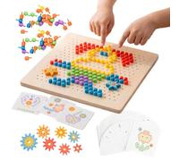 Wooden Gear Peg Puzzle,Educational Learning Toy For Preschool Kids | Engaging Wooden Gear Peg Puzzle That Combines Creative Building With Early Learning, Perfect For Developing Fine Motor Skills