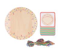 Wooden Geo Board Educational Toy for Kids Promote Hand Eye Coordination Early Learning Mathematical Graphical Block Geoboard with Yarn and Cards Basswood Material 22.2 x 22.2 x