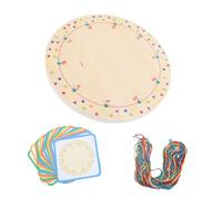 Wooden Geoboard Educational Toy for Kids Ages 3-5 - Geometric Shape Winding Board Made of Sturdy Beech Wood with 12 Threads and 20 Cards
