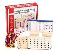 Wooden Geoboard Mathematical Manipulative Material Array Block Geo Board, Montessori Toy, Graphical Mathematical Education Toy for Kids, Bands to Figures and Shapes