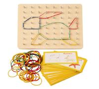 Wooden Geoboard Montessori Toys, Geometric Peg Board with Activity Pattern Cards and Rubber Band, Developing Imagination & Geometric Shapes for Baby Learning Tool, Excellent Motor Skills Development