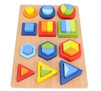 Wooden Geometrical Shape Sorting Block Colorful Educational Toy for Kids 3+ Building Blocks Board for Hand Eye Coordination and Motor Skills Development, for Birthdays and Christmas