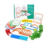 Wooden Geometry Learning Block Set For Kids Logical Thinking Fine Motor Skill Exercise Sticks And Arched Puzzle Toy Educational Building Block
