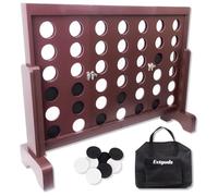 Wooden Giant Four in a Row Game,Jumbo 4 in a Row Outdoor Game,Large Yard Game,Indoor or Outdoor Fun Game for Family and Friends,Easy to Assemble and Disassemble