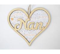 Wooden Gift12cm Heart For Nan