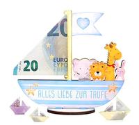 Wooden Gifts for Christening, Gift Christening Boat Personalised, Christening Gifts Boys Gifts, Noah's Ark Gift, Christening, Birth Christening Money Gift, DIY Christening Card, for Boys and Girls