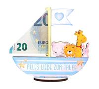 Wooden Gifts for Christening, Gift Christening Boat Personalised, Christening Gifts Boys Gifts, Noah's Ark Gift, Christening, Birth Christening Money Gift, DIY Christening Card, for Boys and Girls