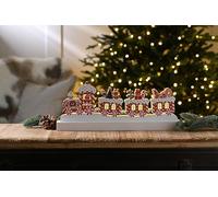 Wooden Gingerbread Family Christmas Winter Festive LED Light Up Train 38cm Long