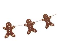 Wooden Gingerbread Man Bunting for Christmas Party Decoration By ASVP Shop