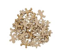 Wooden Gingerbread Man Plain Multiple Sizes - MDF Craft Shape Blank Decoration Embellishments Laser Cut DoodleTech (Size: 20mm / Pack: 50)