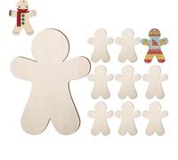 Wooden Gingerbread Men - Christmas Unfinished Wood Cutouts,Hangable Wood Slices Crafts for Window Wall Home Party Travel Birthday Festival Family