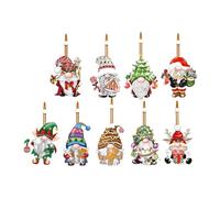Wooden Gnome Decorations for Christmas - 9 Pieces Atmospheric Wooden Gnomes with Lanyards, Home Decoration Products for Walls, Christmas Trees, Stairs, Windows, Door Handles, Fireplaces Luckxing