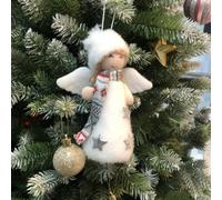 Wooden Gnome Ornaments for Christmas Tree Featuring Whimsical Design for Holiday Table Displays (Angel doll - silver)