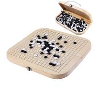 Wooden Go Game - Classic Strategy Board, Foldable Checkers Set | Strategic Logiic Skill Development Gameplay Mastery, Cognitive Pattern Logic Skills Sett Play Mode for Family Collection