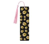 Wooden Gold Lips Print Bookmarks with Tassel for Women,Men,Book Lovers,Page Markers for Students Teachers Reading