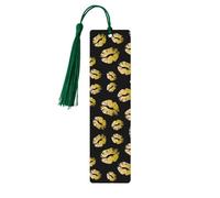 Wooden Gold Lips Print Bookmarks with Tassel for Women,Men,Book Lovers,Page Markers for Students Teachers Reading
