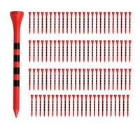 Wooden Golff Tee - 100 Piece Assortment, Long Tee Set | Lightweight Ball Markers For Training Practice Competition Outdoor Sport Game Players Equipment Accessories Hitting Placement Club Amateur Profe