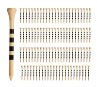 Wooden Golff Tee - 100 Piece Assortment, Long Tee Set | Lightweight Ball Markers For Training Practice Competition Outdoor Sport Game Players Equipment Accessories Hitting Placement Club Amateur Profe
