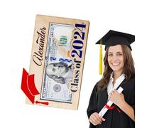 Wooden Graduation Card Box | Creative Cash Holder - Elegant Card Holder Lightweight Design Secure Money Holder for Celebrations, Red, style 1, Unisex
