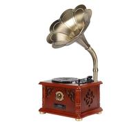 Wooden Gramophone Jukebox Wireless Bluetooth Speaker - Classic Vinyl Record Player with Modern Features