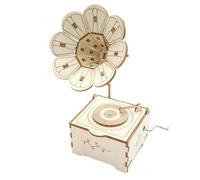 Wooden Gramophone Model, Music Box Kit with Vintage Turntable Design, Classic Wooden Assembly Craft for Teens Adults Home Office Decor and Hands-On Building Experience