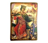 Wooden Greek Christian Orthodox Wood Icon of Saint Catherine / A0