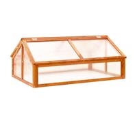 Wooden Greenhouse Brown Solid Firwood 114x80x50cm Cold-Frame Herb Protector Lid