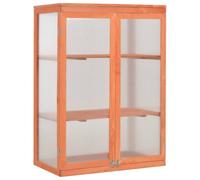 Wooden Greenhouse Green 75x47x109cm Wood & PC Board 2 Shelves 2 Doors Waterproof