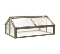 Wooden greenhouse Grey 114x80x50cm Solid firwood Herb Cold Frame with 2 lids Top