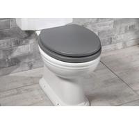 Wooden Grey Toilet Seat Soft Close 18" with Fittings Marco Paul Grey One Size