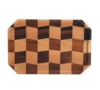 Wooden Grid Pattern Tea Dessert Tray for Home Decor Walnut Wood Serving Plate (30 * 20 black walnut + ash square plate)