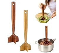Wooden Ground Beef Masher, Heavy Duty Meat Chopper for Ground Beef, Durable Solid Wood Hamburger Masher for Breaking Meat, Kitchen Tool for Beef, Turkey, Sausage (2pcs)