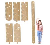 Wooden Growth Chart for Wall with Star-Shaped Hollows 64" Kids Growth Chart with Clear Scale 5 Section Easy Assembly for Home, Preschool, Kindergarten