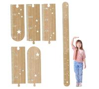 Wooden Growth Chart for Wall with Star-Shaped Hollows 64" Kids Growth Chart with Clear Scale 5 Section Easy Assembly for Home, Preschool, Kindergarten Height for Kids