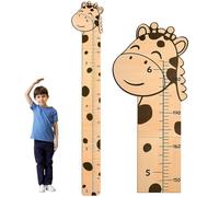 Wooden Growth Chart Wall Mounted Wooden Height Record Ruler | Interactive Growth Animal Cartoon Height Measurement for Measuring Growing Animals