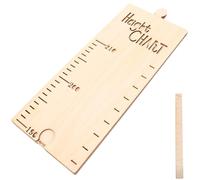 Wooden Growth Chart Wall Ruler for Nursery Decor, Khaki | Wood Decorative Height Measurement for Interior Walls and Doors, Removable Use in Kindergarten Waiting Rooms
