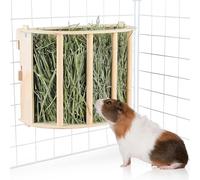 Wooden Guinea Pig Hay Feeder, Large Volume Hanging Hay Rack, Suitable for Guinea Pigs, Rabbits and Small Pets, 1Pcs