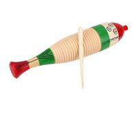 Wooden Guiro, Guiro Instrument Fish Shaped, Wooden Fish Guiro with Wooden Beater, Latin Percussion Instrument for Kids, Colorful Fish-shaped Musical Percussion Instrument Toy for Kids and Adults